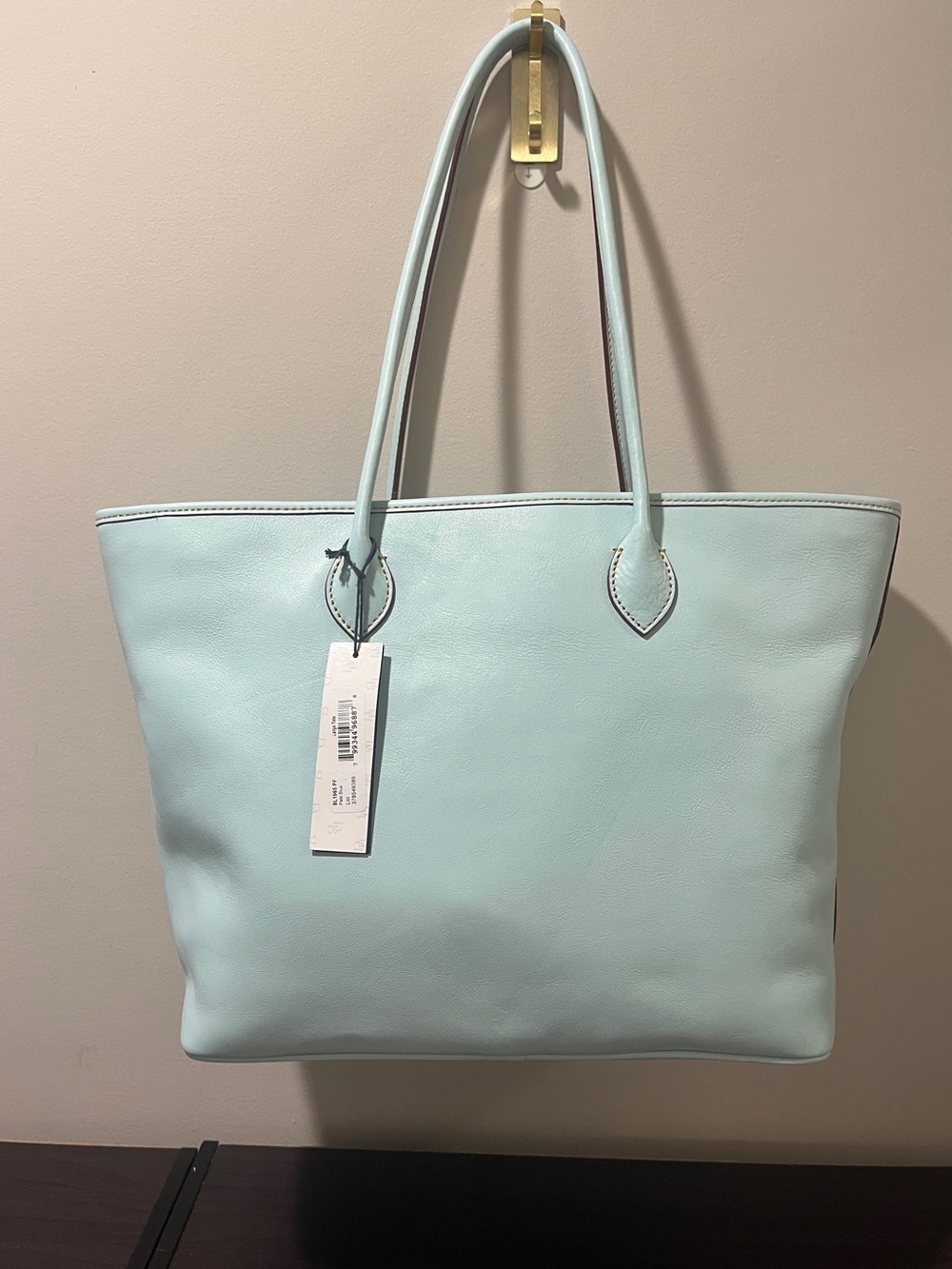 Dooney & Bourke Large Tote Pale Blue Florentine NWT - Picture 2 of 8